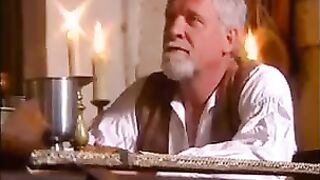 A group of guys fucked a girl in medieval clothes and role play