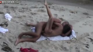 A real hidden camera shooting on the sandy beach