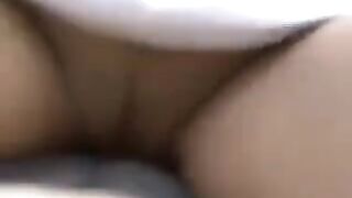 A juicy pussy is filled with a member's juice outdoors