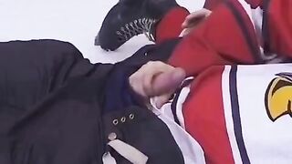 The fan gave the hockey player her ass to play with in return for protection