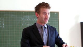 A girl is fucking with her teacher, because she is a bad student