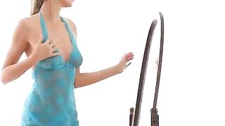 A little erotic show in front of the mirror