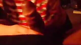 The sexy girl made a blowjob right in her room