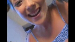 Babysitter with small tits gets fucked by a midget in this hot video
