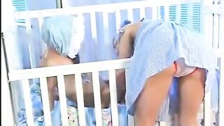Babysitter with small tits gets fucked by a midget in this hot video