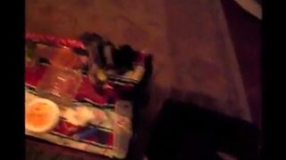A drunk babe agreed to fuck for a couple of bottles of vodka