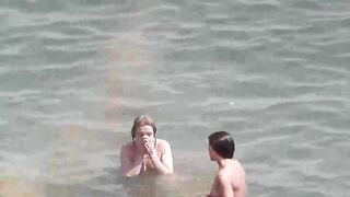 Bathing in sea water naked is very pleasant
