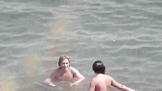 Bathing in sea water naked is very pleasant