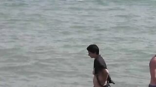 Bathing in sea water naked is very pleasant