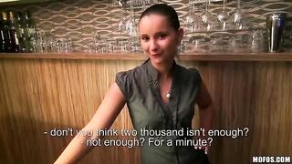 A pretty girl is fucking with her boss in the bar