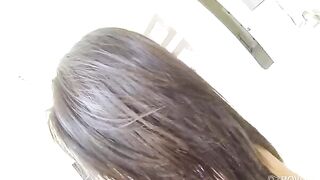 First-person sex with a young brunette, a steamy POV experience on the bed