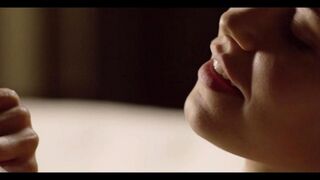 Beautiful blonde in stockings, delicate and affectionate sex