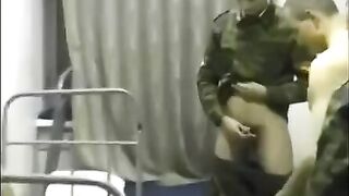 Bunch of soldiers fucked a girl in the barracks crowd