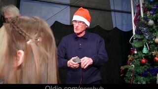 A crowd of old people fucked the beautiful Snow Maiden