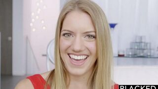 Blonde beauty takes a BBC in her ass and mouth