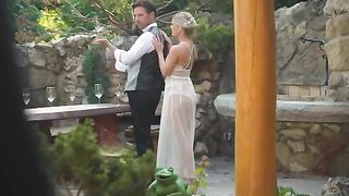 A married couple fucked on their honeymoon right on the street