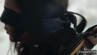 The boss accelerates the vagina of the employee in the office