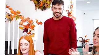 The turkey is done, but the threesome has just begun