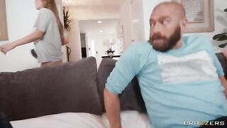 The girl in glasses has sex with a man who is with his wife