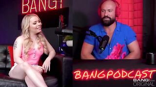 Two cute girls talk and fuck on the Bang! Podcast