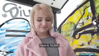 The blond student was fucked in the basement for money
