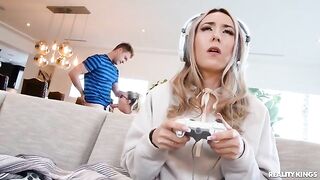 Nerd girl gets fucked by her boyfriend in glasses