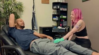 Tattooed beauty gets her tight pussy railed by BBC