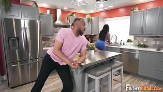 She was fucked by a black man in the kitchen