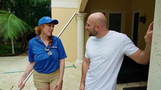The pool girl with sexy ass of a MILF is mine