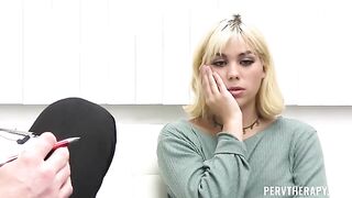 Girl has a naughty personality and fucks on the couch and in the office