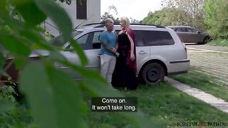 Blonde mature in unexpected car sex, full of passion and heat