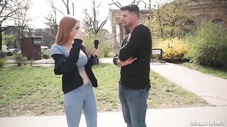 Two redheads have sex without using their hands