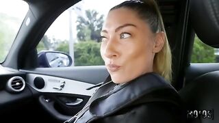 A hot and hungry cop gets some action right in the car