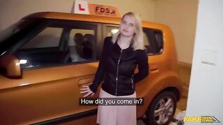 A big dick is used to stretch huge boobs of a blonde