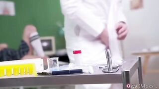 A hot girl is treating the doctor's erection problem