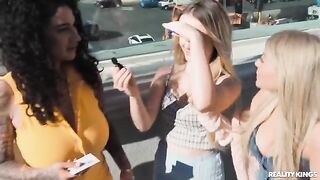 Lesbian beauties are stripping on the strip, showcasing their sensual moves