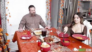 A lady came to the kitchen and kissed the guy’s cock