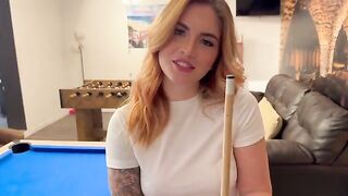 The guy played pool and had sex with a sexy girl with an amazing body