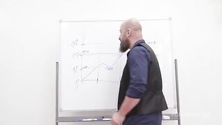 Our ass is again covered with cum in a gangbang