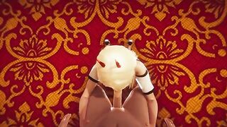 Hentai animation with 3D Power and Chainsaw Man in doggy style