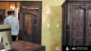 Brandi Love gets fucked by a nasty customer during a phone meeting in this hot video