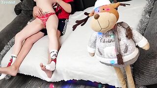 She knows how to show him she wants a real threesome, but with a toy at first