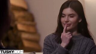 BFFs Talia and Stefany share intense anal experience in threeway