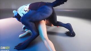 A curvy woman is getting fucked by a werewolf in this hot XXXMAS scene