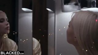 Two ski bunnies competing for a guy’s big dick