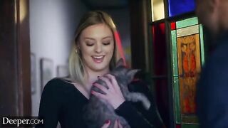 A gorgeous girl, Amber Moore, is getting fucked by a man in uniform