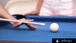 A busty MILF Lexi Luna teaches her student Nia Nacci how to play pool and more