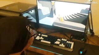 A cute girl challenged her boyfriend to a sex game video