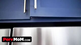The mischievous stepson seeks help from his step mom to solve his permanent erection