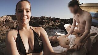 A couple enjoys a passionate vacation on the beautiful beaches of Sardinia